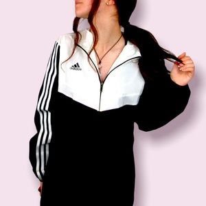 2000's Adidas Black and White Jacket 3 Stripes Vintage Jacket